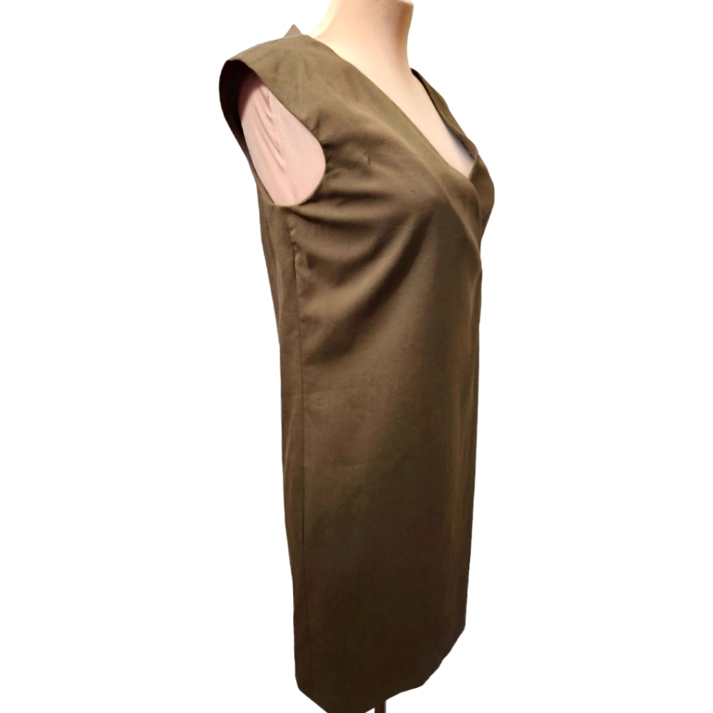 GUCCI Sage Green Silk & Cotton Faux Wrap Dress - 42 EU - Picture 9 of 15